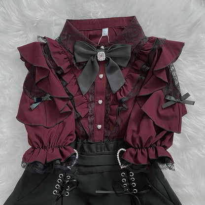 Women's Jirai Kei Lolita Long-Sleeve Blouse
