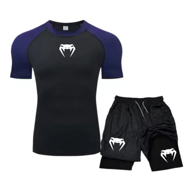 Apex Ritual Men's Training Set – Short-Sleeve Tee & Quick-Dry Mesh Shorts