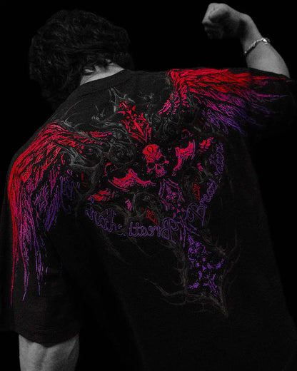 BREATHEDIVINITY Goth dark style pure cotton sports fitness men's short-sleeved t-shirt