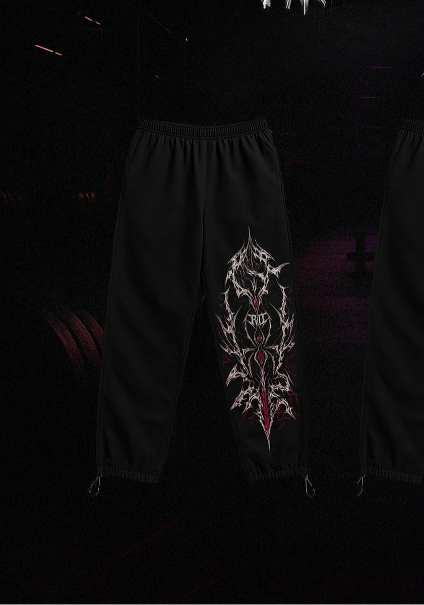White Skull Gothic Casual Pants Mens American Retro Punk Dark Jogging Pants Harajuku Trend Sweatpants