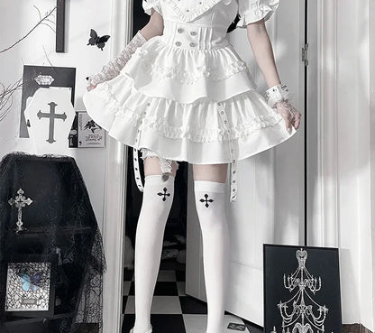 Women's Gothic Puff-Sleeve Sweetheart Dress