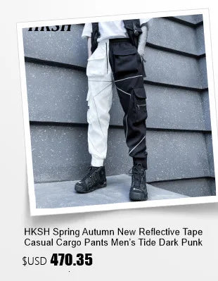 HKSH Spring Summer New Men Dark Punk Waste Land Style Trend Spliced Niche Design Sleeveless T-shirt Dark Cotton Tank Tops HK4539