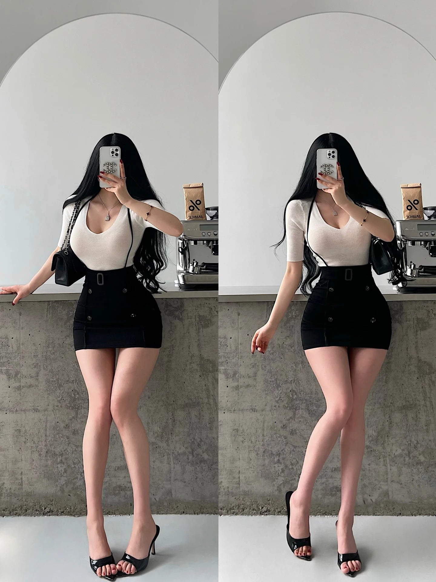 Women's High-Waist Belted Mini Skirt
