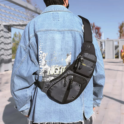 2025 New Men's Oxford Cloth Crossbody Bag Casual Single Shoulder Bag Fashionable Street Style Leisure Chest Bag for Men