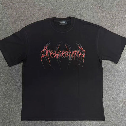 Breathedivinity American-style printed fitness loose cotton t-shirt
