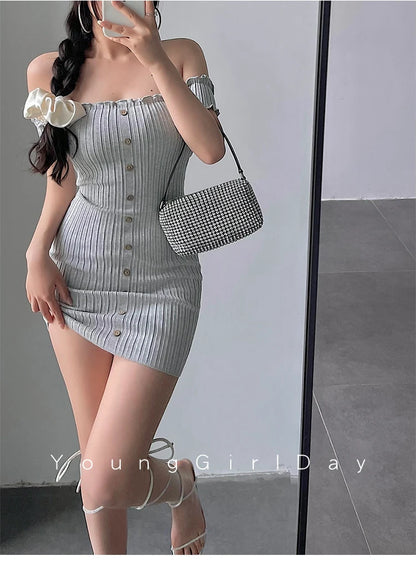 Women's One-Shoulder Knit Mini Dress