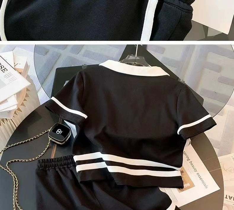Salt Series Street Sle Sportswear Women's Summer 2026 Faion Set ort orts Casual Two-Piece Suit V-Ne Loose Fit Polye...