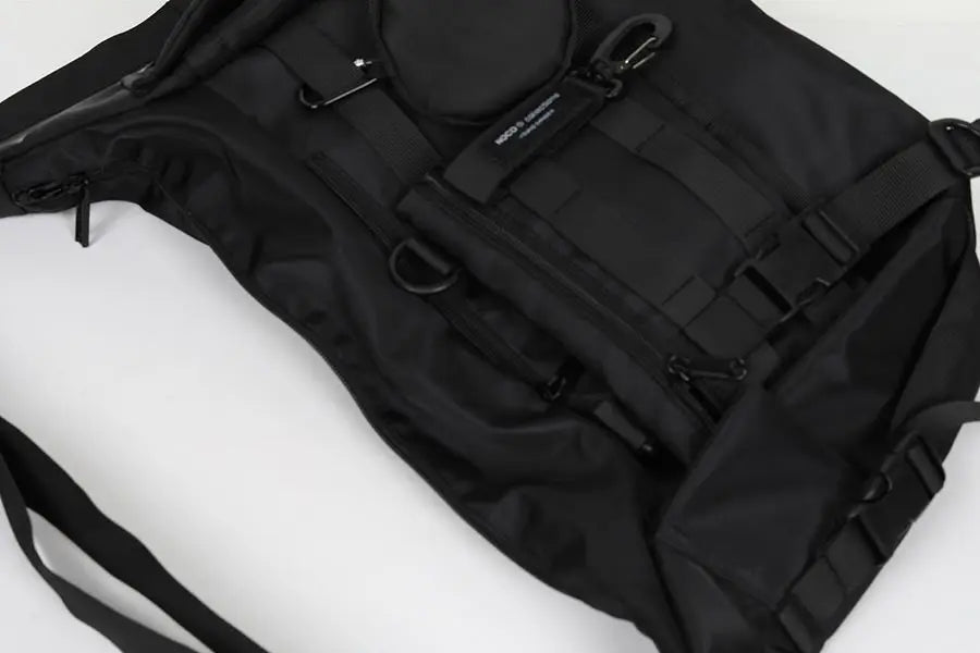Shopper Nylon Shoulder Gothic Black Crossbody Messenger Tote Bags For Men Women's Hip Hop Techwear Satchel Waist Goth Postman