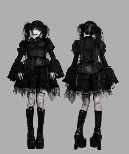 Women's Harajuku Gothic Lolita Mini Dress