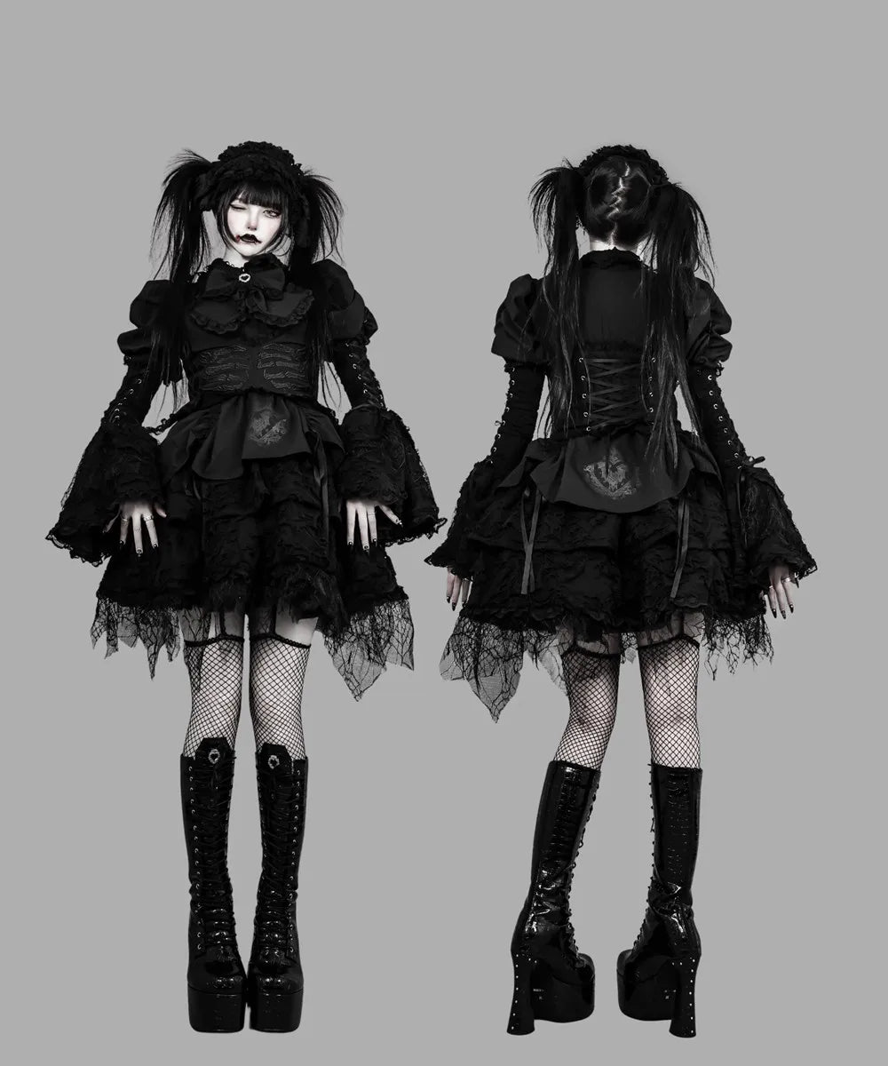Women's Harajuku Gothic Lolita Mini Dress