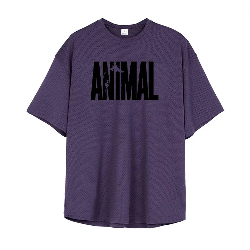 Apex Ritual – メンズオーバーサイズメッシュジムTシャツ – 速乾性トレーニング＆ランニングTシャツ