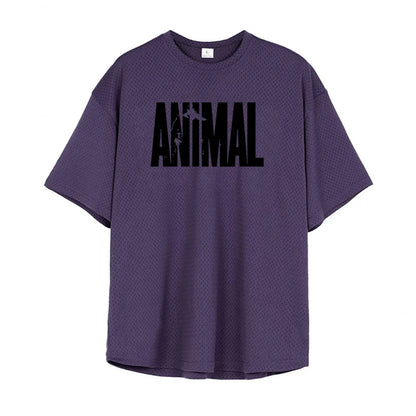 Apex Ritual – メンズオーバーサイズメッシュジムTシャツ – 速乾性トレーニング＆ランニングTシャツ