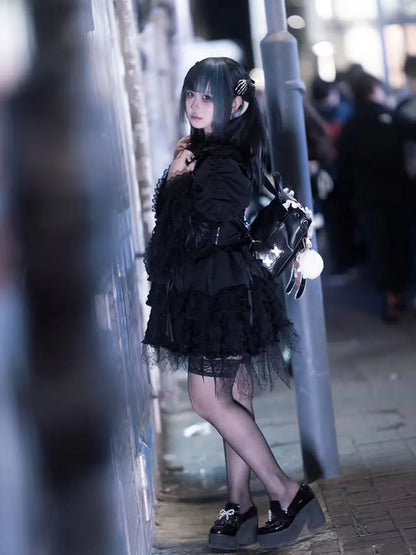 Women's Harajuku Gothic Lolita Mini Dress