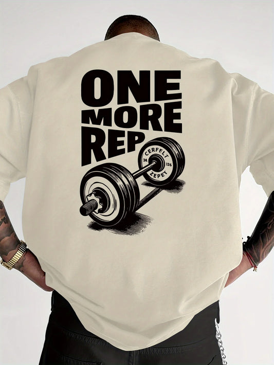 Apex Ritual – One More Rep ヴィンテージジムTシャツ – 面白いウェイトリフティングオーバーサイズコットンTシャツ