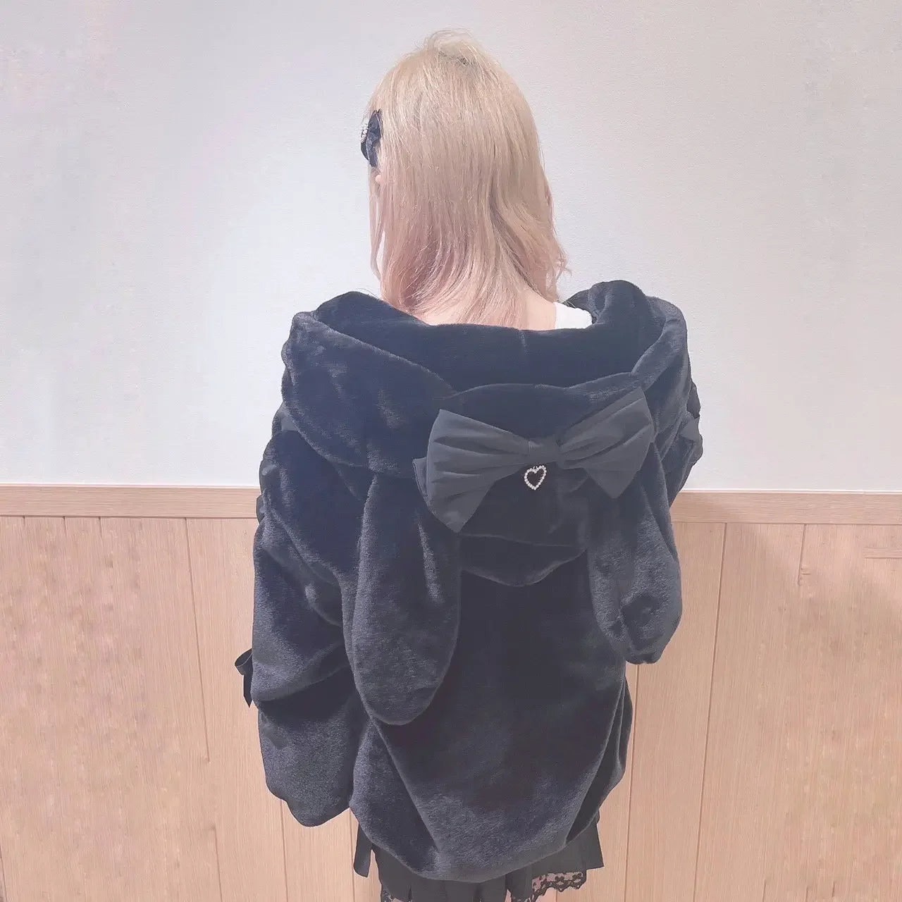 High Quality Japanese Winter New Sweet Cute Mine Cute Rabbit Ear Plush Cotton Coat Jacket Girl Lolita Fur Coats Women Parkas