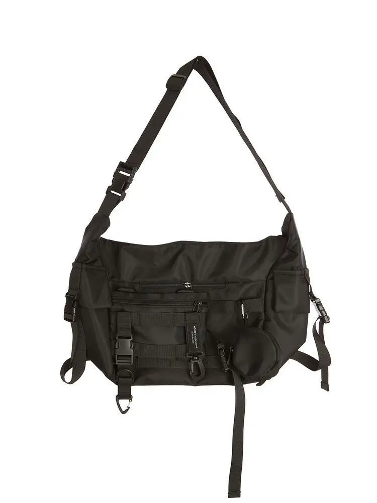 Shopper Nylon Shoulder Gothic Black Crossbody Messenger Tote Bags For Men Women's Hip Hop Techwear Satchel Waist Goth Postman