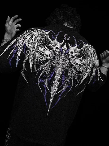 BREATHEDIVINITY Goth dark style pure cotton sports fitness men's short-sleeved t-shirt