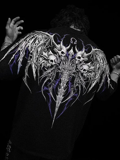 BREATHEDIVINITY Goth dark style pure cotton sports fitness men's short-sleeved t-shirt
