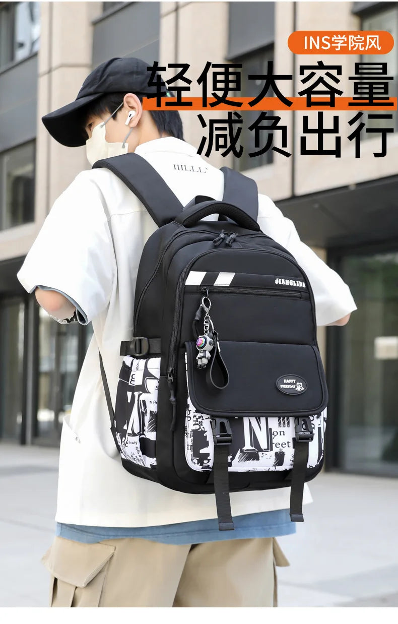 NEW Children School Bags Teenage Boys Kids Backpack Middle High School Students School Backpacks Outdoor Travel Book Bag Mochila
