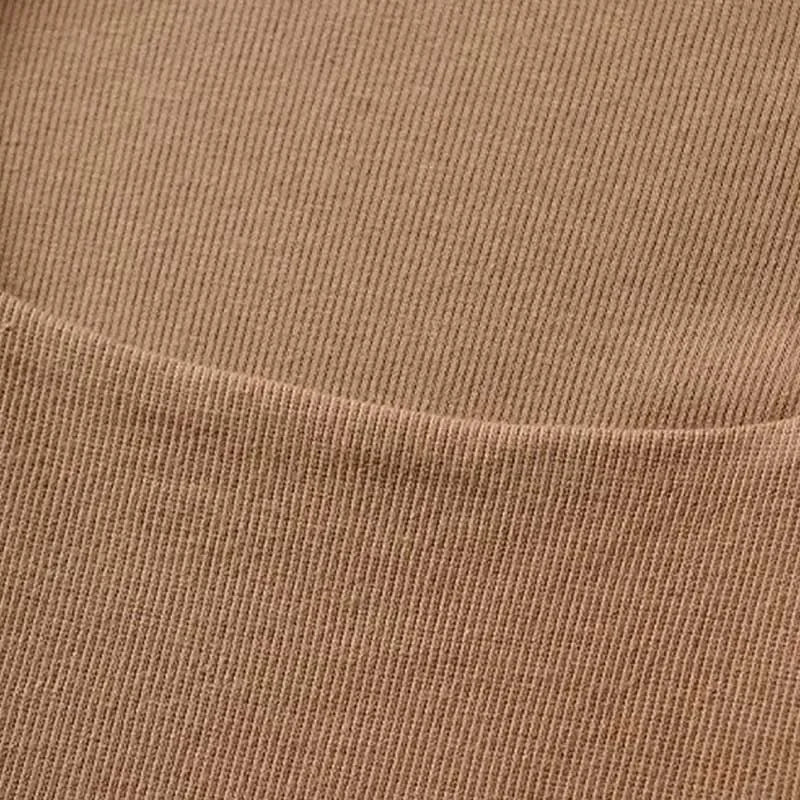Women's Ribbed Square-Neck Long-Sleeve Crop Top
