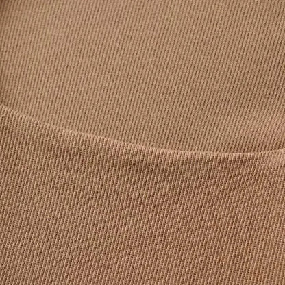 Women's Ribbed Square-Neck Long-Sleeve Crop Top