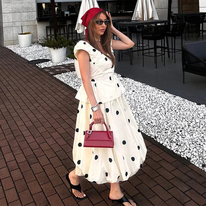 Vintage Polka Dot Backless Tank Tops Sexy Summer Street Chic Slim Deep V Neck Vest Casual Ruffles Sleeveless Tops Woman 2026