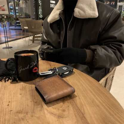 Winter Jacket Men Warm Fashion Casual Thickened Leather Jacket Men Streetwear Korean Loose Short Coat Mens Thick Leather Coat