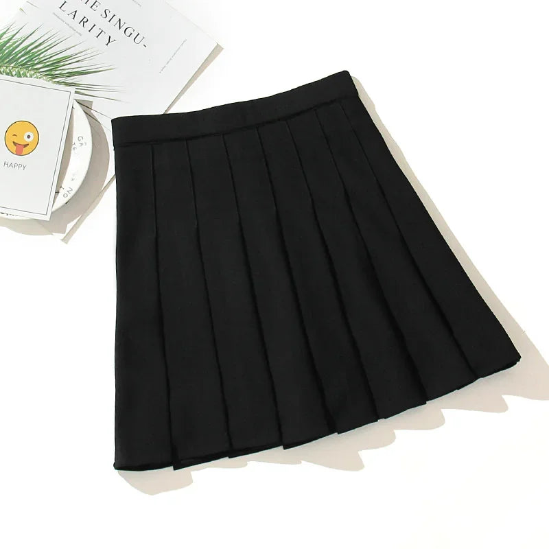 Women's Black Gothic Pleated Mini Skirt