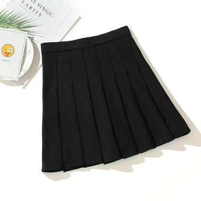 Women's Black Gothic Pleated Mini Skirt