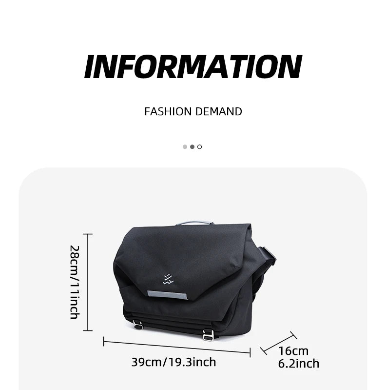 MOYYI Design Large Laptop Messenger Bag for Men Waterproof Travel Crossbody Shoulder Bag Reflective Cycling College School Bag