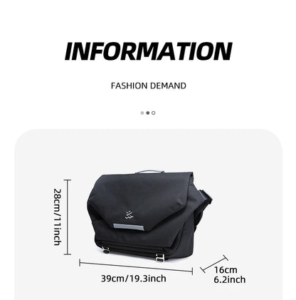 MOYYI Design Large Laptop Messenger Bag for Men Waterproof Travel Crossbody Shoulder Bag Reflective Cycling College School Bag