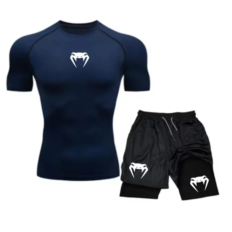 Apex Ritual Men's Training Set – Short-Sleeve Tee & Quick-Dry Mesh Shorts