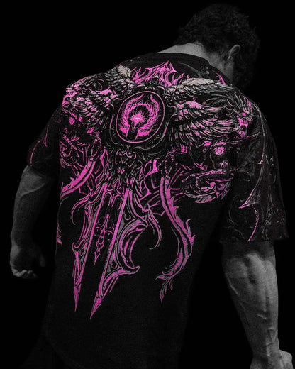 BREATHEDIVINITY Goth dark style pure cotton sports fitness men's short-sleeved t-shirt