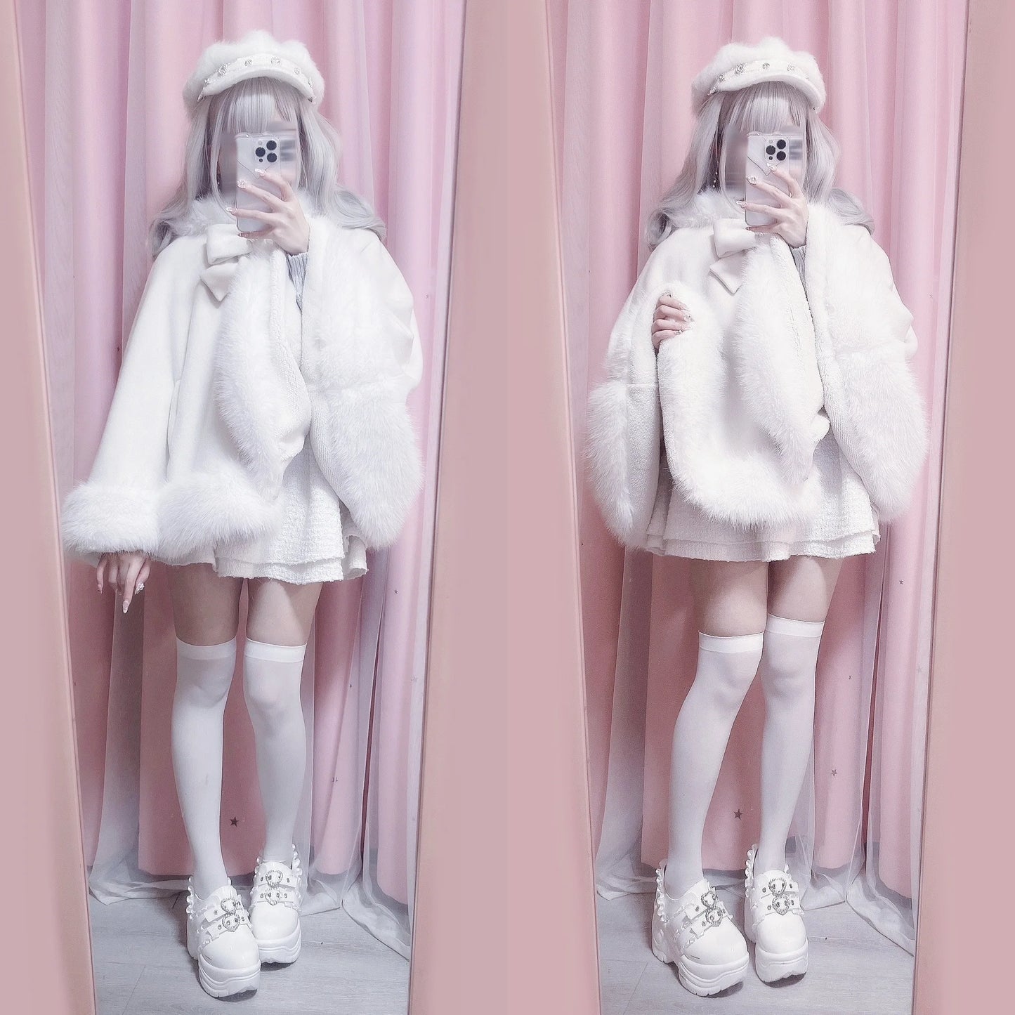 Women's Lolita Cat-Ear Wool Cape