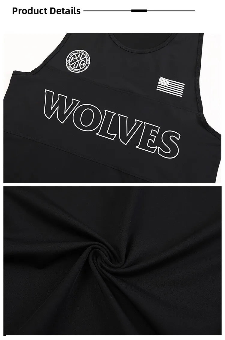 Men's Wolf Graphic Breathable Bodybuilding Tank Top