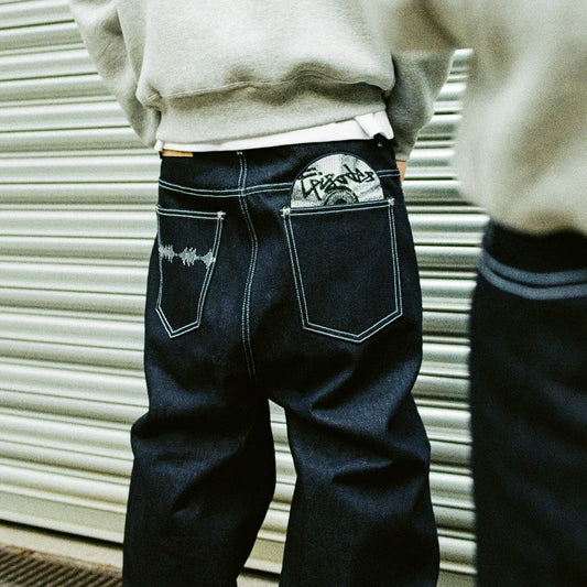 Men's Vintage Streetwear Wide-leg Black Jeans