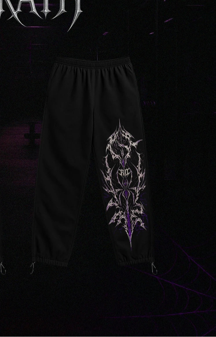 White Skull Gothic Casual Pants Mens American Retro Punk Dark Jogging Pants Harajuku Trend Sweatpants
