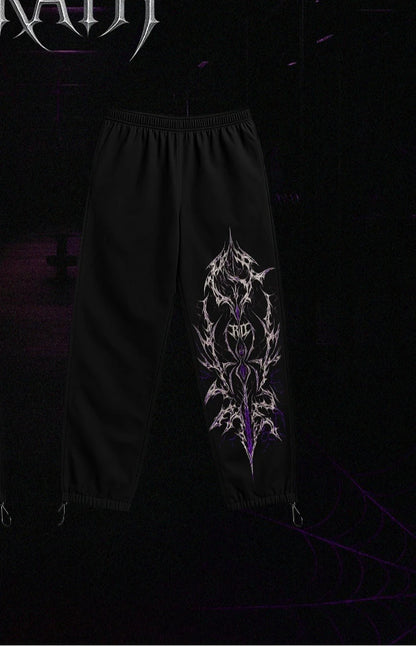 White Skull Gothic Casual Pants Mens American Retro Punk Dark Jogging Pants Harajuku Trend Sweatpants