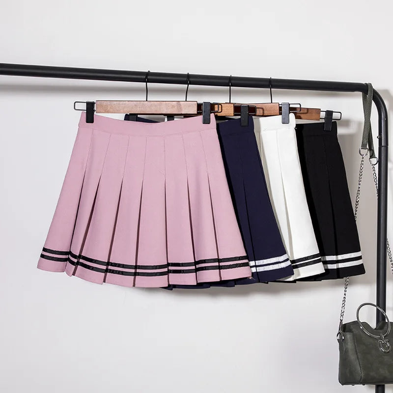 Women's Black Gothic Pleated Mini Skirt