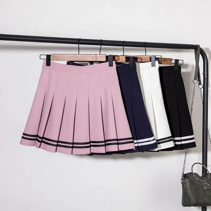 Women's Black Gothic Pleated Mini Skirt