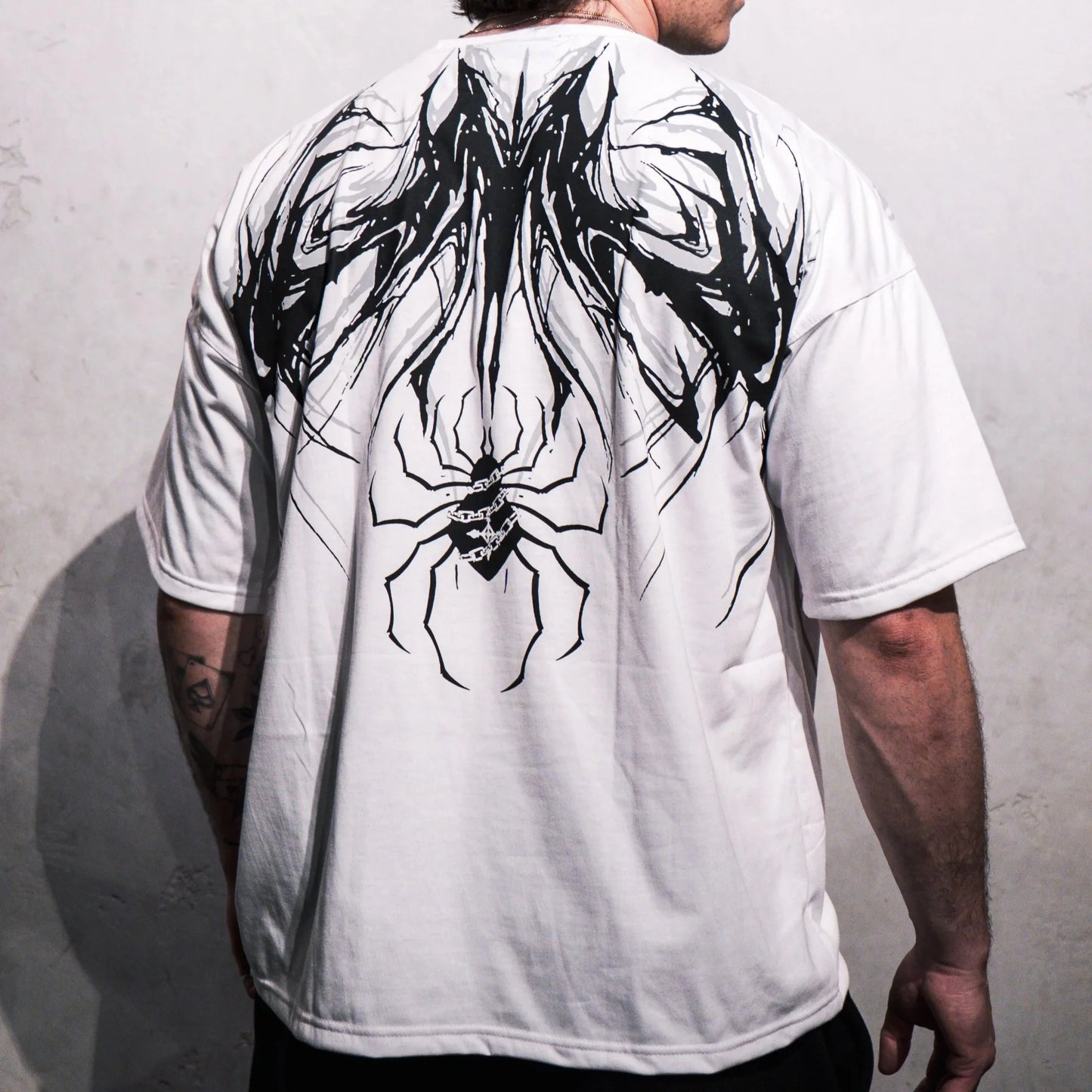 T shirt Men Dark Oversized Cotton Tee Skull Print Workout Gym Top Streetwear Fitness Clothing Alternative Fashion