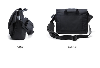 MOYYI Design Large Laptop Messenger Bag for Men Waterproof Travel Crossbody Shoulder Bag Reflective Cycling College School Bag
