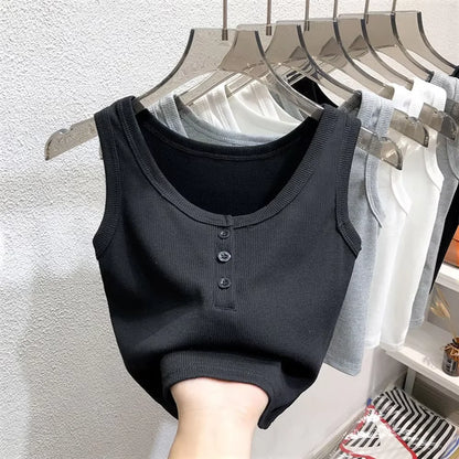Women's Knitted Round-Neck Casual Tank Top