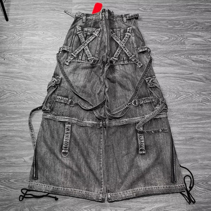 Women's Y2K Gothic Rivet Wide-Leg Baggy Jeans