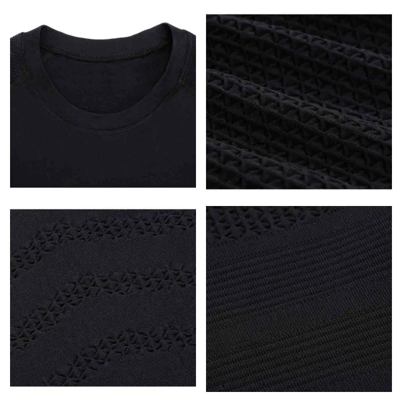 Summer Men Short Sleeve T-Shirt Breathable Compression Gym Running T Shirt Man Casual Tops Seamless Fitness Shirts Man Clothing