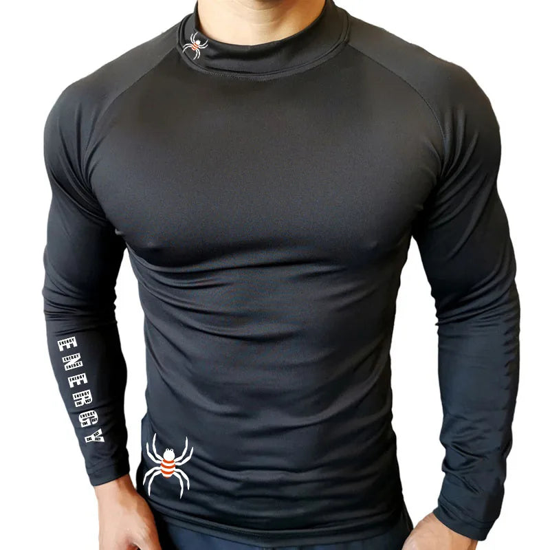 Apex Ritual – メンズ長袖コンプレッションランニングTシャツ – 速乾性ボディビルディングフィットネストップ