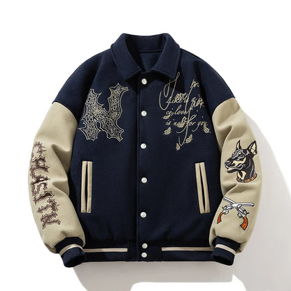 Man Baseball Jacket Winter Letter Embroidery Varsity Jacket Women American Vintage Coat Warm Fashion Hip Hop Original Original
