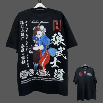 Apex Ritual – アニメプリント メンズクルーネックTシャツ – ゆったりカジュアル フィットネストレーニング コットンTee