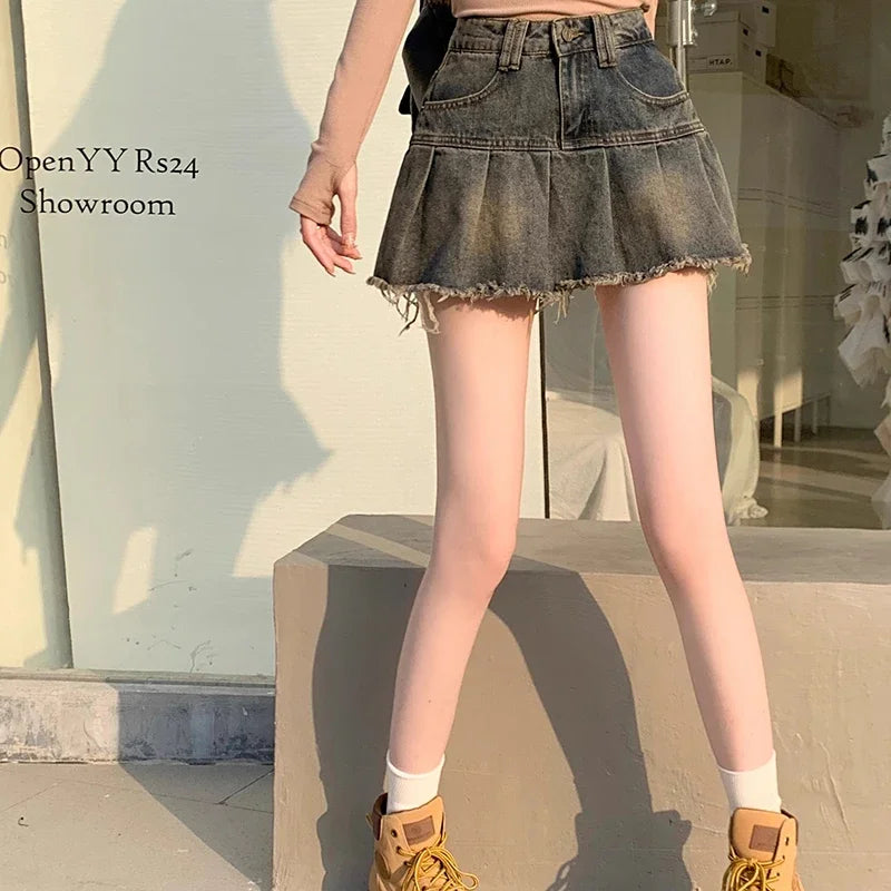 Women's Y2K Harajuku Denim Mini Skirt
