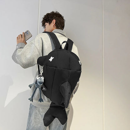Whale Design Dual Shoulder Backpack Unisex Street Style Cycling Bag Fashionable Student Backpack for Men And Women